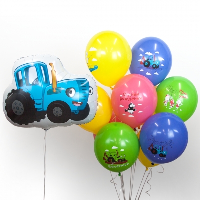 Набор инструментов Шаров синий трактор с днем рождения 