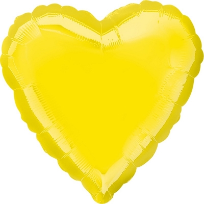Большой шар сердце " Желтое " 45 см