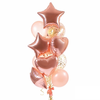 Букет из шаров " Розовое Золото " с конфетти