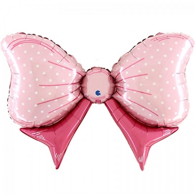 Воздушный шар фигура Бант розовый 109 см