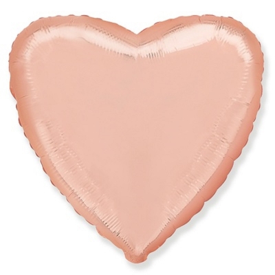 Большой шар сердце " Розовое золото " 45 см