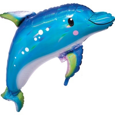 Шар Дельфин голубой переливы 74 см