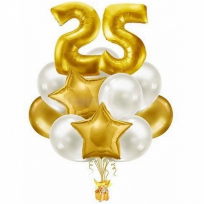 Букет из шаров " 25 лет золото "