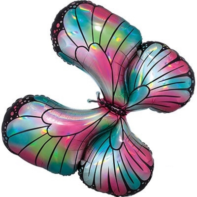 Воздушный шар фигура Бабочка переливы 76 см