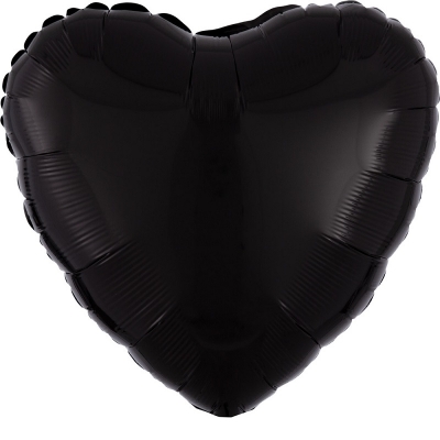Большой шар сердце " Черное " 45 см