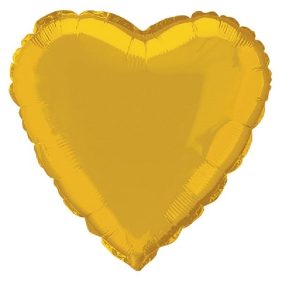Большой шар сердце " Золото " 45 см